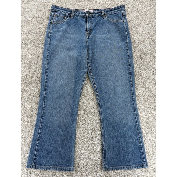 Levi's Denim - VTG Levis Signature Low Rise Bootcut Kick Crop Jeans Women's 16 Blue Stretch Y2K